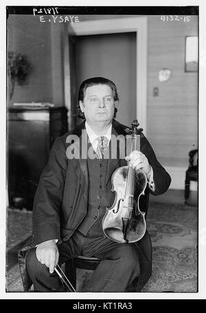 Portrait du célèbre violoniste et compositeur belge Eugène Ysaÿe, connu pour sa virtuosité et ses contributions à la musique classique. Cette image capture son héritage dans le monde de la musique. Banque D'Images