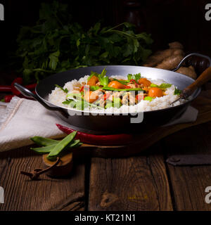 Fricassée de veau avec du riz Banque D'Images