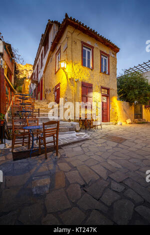 L'architecture à Plaka, la vieille ville d'Athènes, Grèce. Banque D'Images