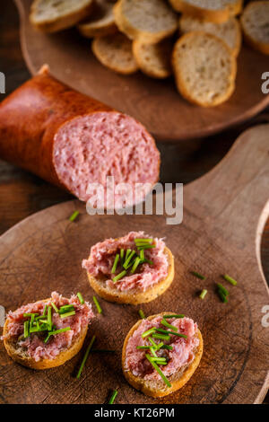 Teewurst allemand fumé salé Banque D'Images