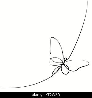 Ligne continue butterfly Illustration de Vecteur