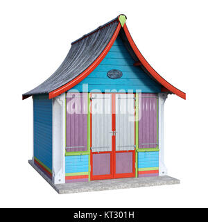 Le Rendu 3D Beach Hut on White Banque D'Images