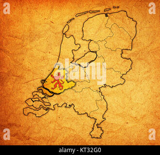 South Holland sur une carte de provinces des Pays-Bas Banque D'Images