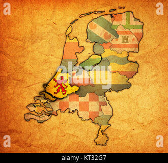 South Holland sur une carte de provinces des Pays-Bas Banque D'Images