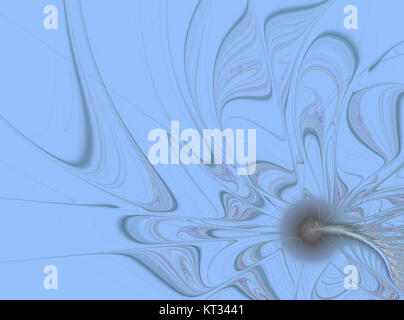 Abstract fractal de vagues sur fond bleu Banque D'Images