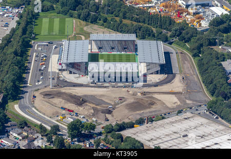 Stade de RWE, Rouge-blanc-Essen Stadium, stade de la Georg Melches Hafenstraße est rien à voir, vue aérienne de Essen, Essen, Ruhr, Amérique du Rhin Banque D'Images