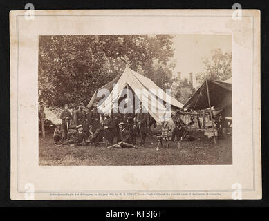 Général Fitz John Porter et le personnel, au siège, à Westover, Westover Landing, en Virginie, le 16 juillet 1862 Banque D'Images