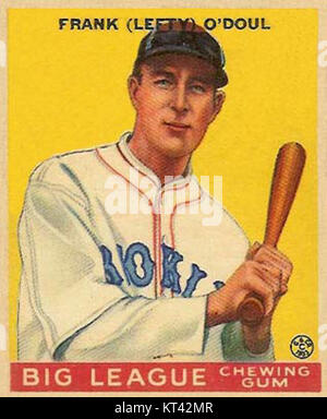 La carte Lefty O'Doul Goudey est une carte à collectionner datant du début du XXe siècle. Lefty O'Doul était un célèbre joueur de baseball connu pour son temps avec les Yankees de New York et les Seals de San Francisco. Banque D'Images