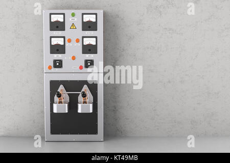 Panneau d'alimentation électrique industriel fort dans le bâtiment , le rendu 3D Banque D'Images