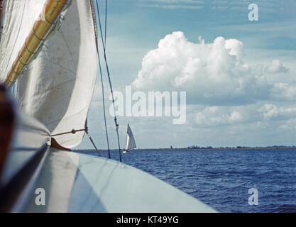 La voile sur Horsey simple, Norfokl, Angleterre, 1961 Banque D'Images