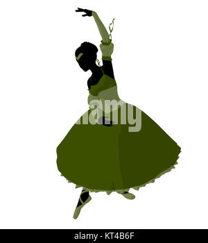 Silhouette ballerine sur fond blanc Banque D'Images