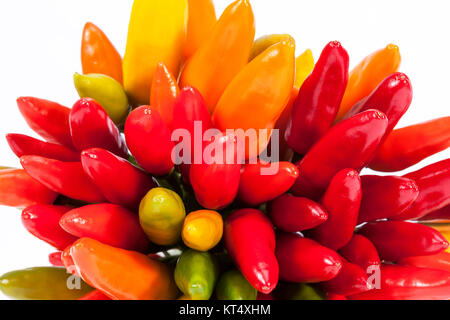Composition de coloré décoration peppers isolé sur fond blanc Banque D'Images
