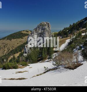 Tor entre la gare du téléphérique et kampenwand steinlingalm,haute-bavière, Allemagne Banque D'Images