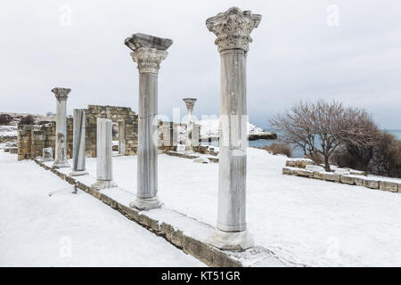 Chersonesus ruines en Crimée, Sébastopol en hiver Banque D'Images