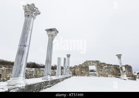 Chersonesus ruines en Crimée, Sébastopol en hiver Banque D'Images