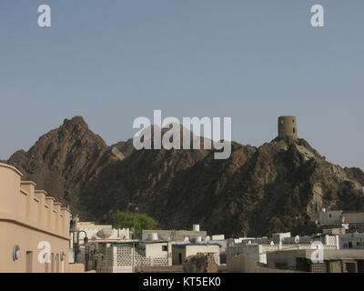 Forts de boue, Muscat, Oman Banque D'Images