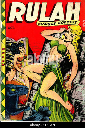 Rulah, la fille de la jungle, était un personnage important de bande dessinée dans les années 1940, connu pour ses aventures bourrées d'action. Elle reste un symbole des premiers super-héros féminins dans la bande dessinée. Banque D'Images