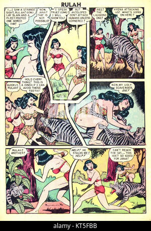 Image de Rulah, un personnage fictif de bandes dessinées américaines du début du XXe siècle, mettant en valeur son personnage aventureux. Banque D'Images