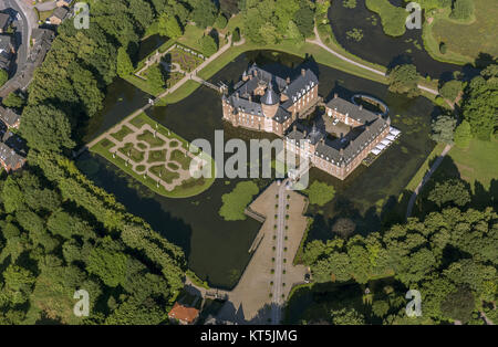 Château de l'eau propriété privée d'Anholt le Prince zu Salm-Salm, Anholt, Anholt, vue aérienne de Isselburg, Niederrhein, Isselburg, Niederrhein, North R Banque D'Images