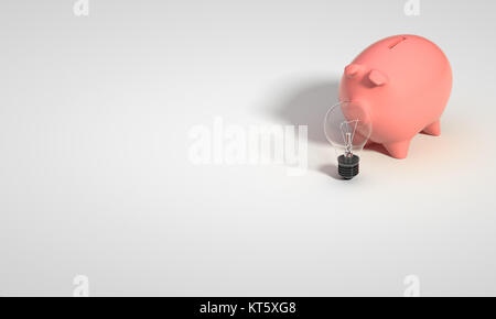 Pas d'AMPOULE ET PIGGY BANK Banque D'Images