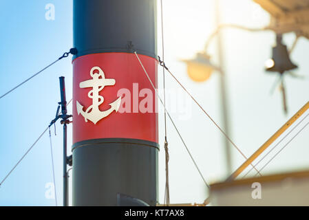 Vieux bateau funnel à Stockholm, Suède, Europe Banque D'Images