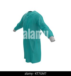 Robe de fonctionnement vert tachés de sang isolé sur fond blanc. 3D illustration Banque D'Images