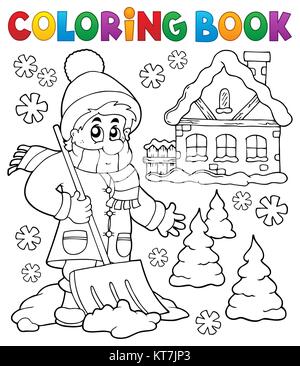 Coloring Book 3 thème hiver Banque D'Images