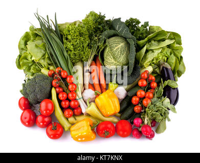 Vue de dessus les légumes frais Banque D'Images