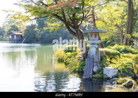 Jardin japonais dans la ville de Kanazawa Banque D'Images