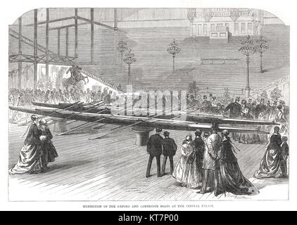 Oxford & Cambridge Boat Race Bateaux Exposition, Crystal Palace, 1869 Banque D'Images