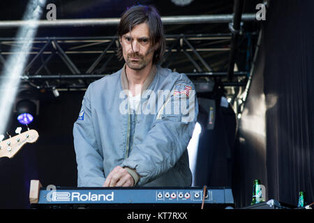 La Norvège, Tonsberg - Juillet 12, 2017. Le groupe punk suédois Viagra garçons effectue un concert live au cours de la Norwegian music festival Festival 2017 Slottsfjell. Banque D'Images