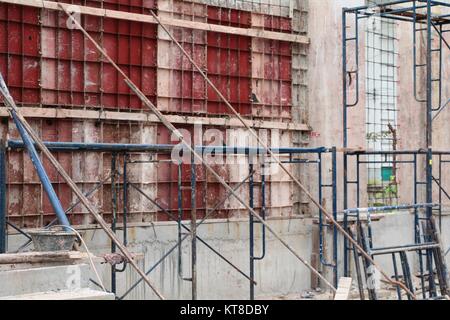 La construction en chantier de travail bunting Banque D'Images