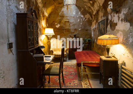 La Cellule d'Al Capone à l'intérieur du pénitencier de l'état de l'Est Site historique, Philadelphia, Pennsylvania, United States. Banque D'Images