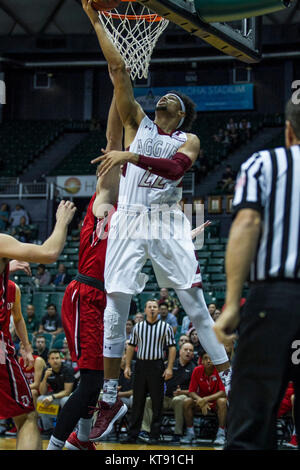 Honolulu, Hawaii. Dec 22, 2017. Au cours de l'action entre les Wildcats de Davidson et le Nouveau Mexique Aggies au Diamond Head 2017 Classic à Stan Sheriff Center à Honolulu, HI Glenn Yoza/ crédit CSM : Cal Sport Media/Alamy Live News Banque D'Images