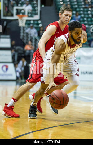 Honolulu, Hawaii. Dec 22, 2017. Au cours de l'action entre les Wildcats de Davidson et le Nouveau Mexique Aggies au Diamond Head 2017 Classic à Stan Sheriff Center à Honolulu, HI Glenn Yoza/ crédit CSM : Cal Sport Media/Alamy Live News Banque D'Images