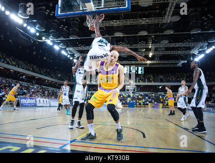 Londres, Royaume-Uni. Dec 22, 2017. Boîte de cuivre Arena, London. British Basketball League match entre l'équipe d'accueil Lions Londres et Plymouth vous Raiders. Les Lions gagner 95-67. Les Lions' Brandon Peel. Credit : carol moir/Alamy Live News Banque D'Images