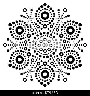 Black dot flocon de Noël vecteur conception de l'art, l'art populaire australien, les dot pattern peinture Illustration de Vecteur