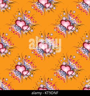 Motif de fond transparent. Ensemble de coeurs grunge Illustration de Vecteur