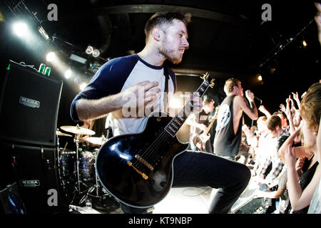 Le groupe de metalcore Architects britannique effectue un concert live à Pumpehuset à Copenhague. Le Danemark, 20/03 2014. Banque D'Images