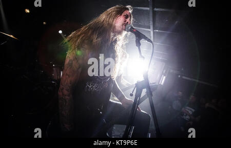 La technique américaine heavy metal Black Tusk effectue un concert live at Stengade à Copenhague. Ici chanteur et guitariste Andrew Fidler est vu sur scène. Le Danemark, 02/03 2015. Banque D'Images