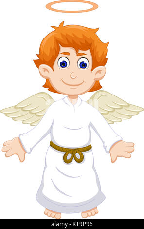 Cute cartoon angel flying Banque D'Images