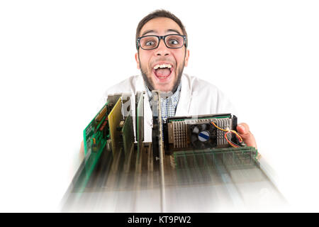 Nerd posing Banque D'Images