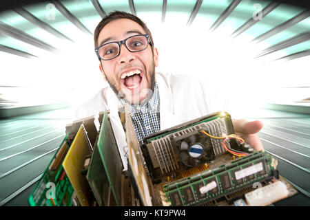 Nerd posing Banque D'Images