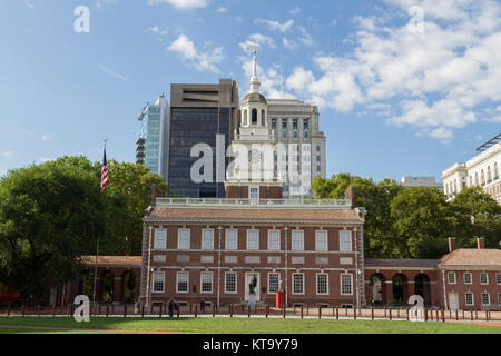 Tour de l'horloge de l'Independence Hall, Philadelphie, Pennsylvanie, États-Unis. Banque D'Images