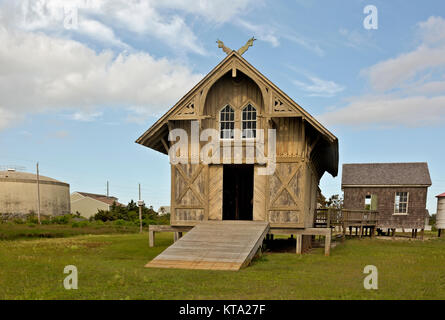 NC01150-00...CAROLINE DU NORD - Historique maison bateau sur le terrain de la Station de Sauvetage Chicamacomico musée situé sur l'Outer Banks dans Rodan Banque D'Images