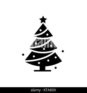 L'icône de la ligne d'arbres de Noël, vector sign Illustration de Vecteur