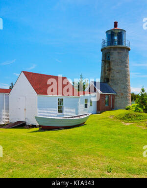 Le phare de Monhegan, Monhegan Island, Maine, USA Banque D'Images