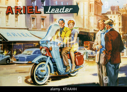 1959 ARIEL MOTORCYCLES une publicité pour les 250cc 2-temps modèle Leader Banque D'Images