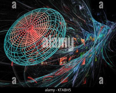 Wormhole.ordinateur conceptuel de l'illustration un tunnel,représentant un wormhole.Ver sont une solution possible pour les équations d'Einstein qui décrivent les propriétés de l'espace-temps, le continuum de l'espace unifié et l'heure.théoriciens ont suggéré qu'à la plus petite échelle de l'univers (l'incroyablement petite longueur de Planck),le tissu de l'espace-temps peut être criblée de ces trous comme en tunnel.Le concept est également trouvé dans la science-fiction,où ils sont utilisés pour les déplacements entre les points éloignés de l'univers.Cependant,comme ver allait durer moins d'une seconde, cette utilisation serait probablement Banque D'Images