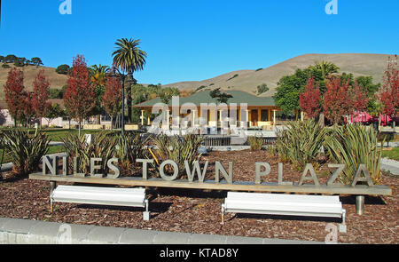 Niles district Town Plaza, Freemont, California, USA Banque D'Images